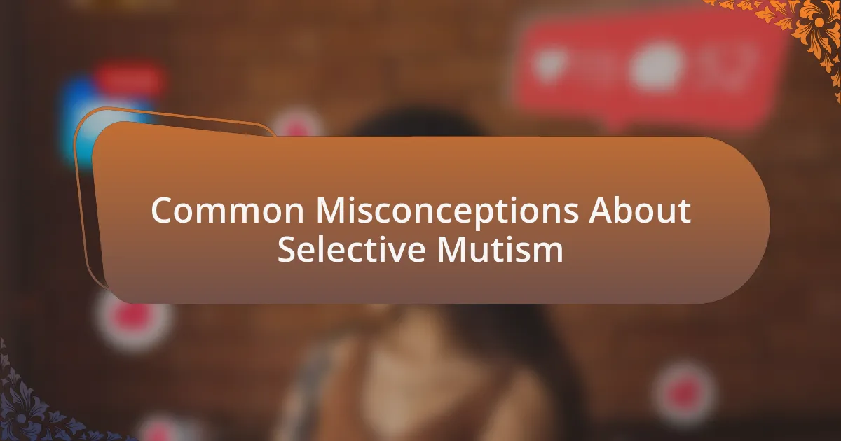 Common Misconceptions About Selective Mutism