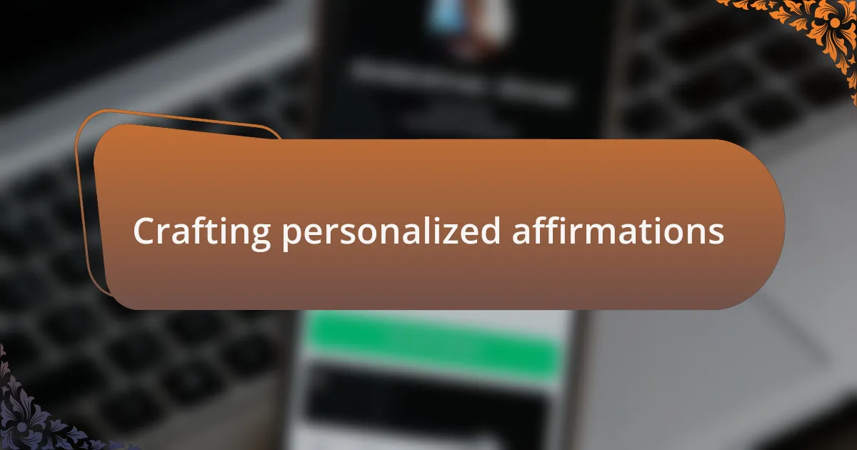 Crafting personalized affirmations
