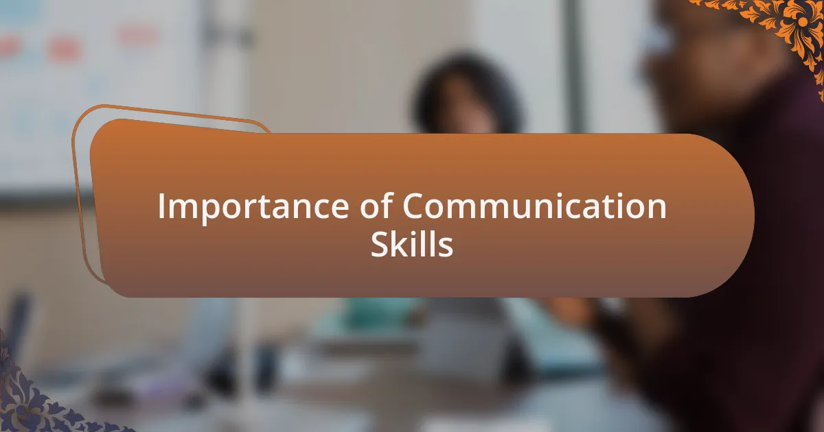 Importance of Communication Skills