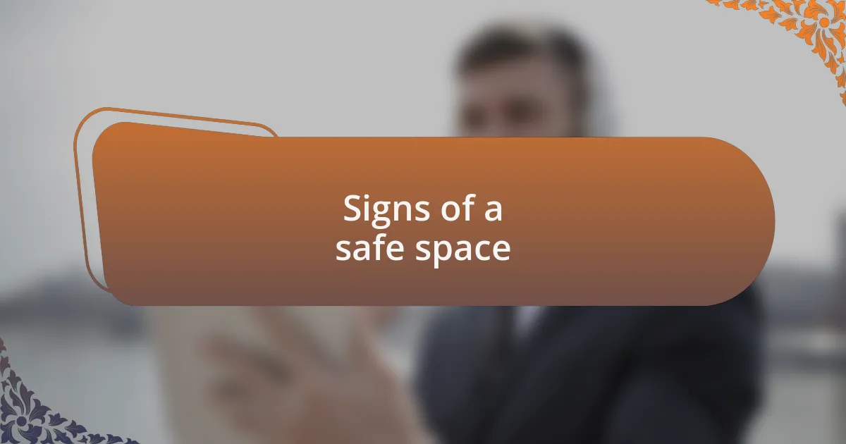 Signs of a safe space